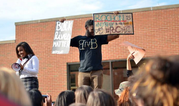 Student Black Lives Matter protesters at Ithaca College